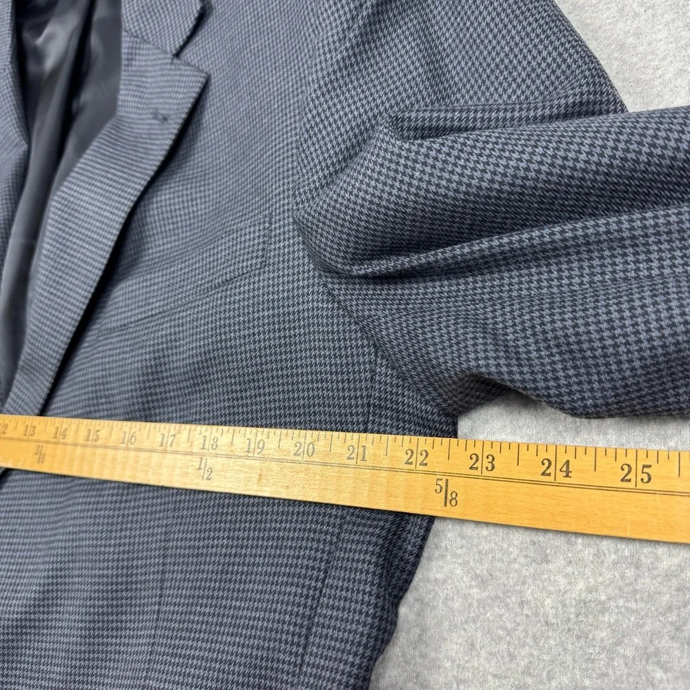 Jos. A. Bank Navy Houndstooth Blazer Jacket Sport Coat 10%‎ Wool Mens 44L